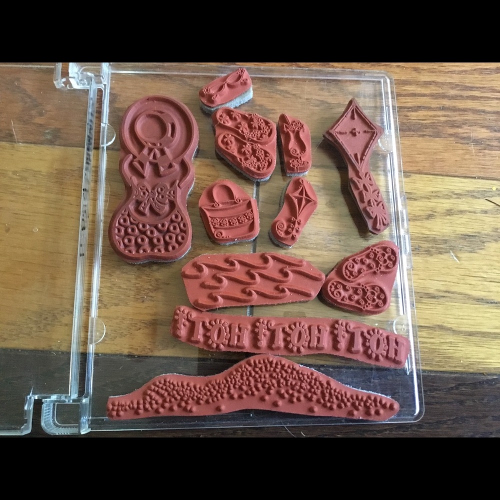 Rubber cling stamps beach set summer Great!
